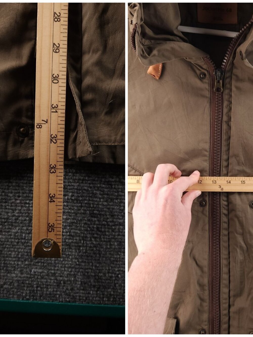 FJALLRAVEN No. 68 Jacket XL Hooded Green Full Zip G-1000 Pockets Outdoors Men - Picture 13 of 16